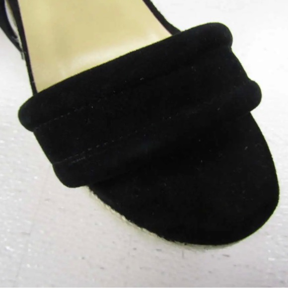 Gucci Floral Embroidered Jute Espadrille Wedge Sandals Black - Picture 7 of 7